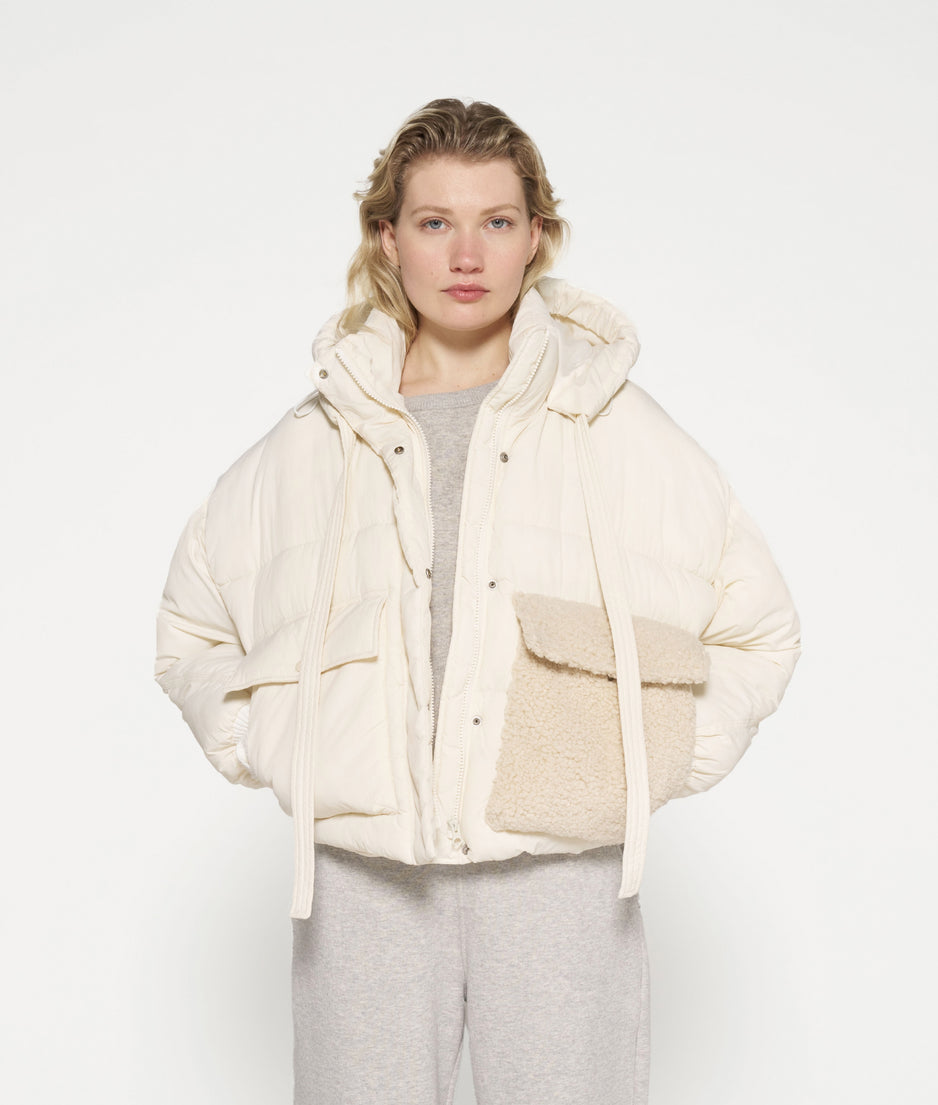 short puffer jacket | light natural