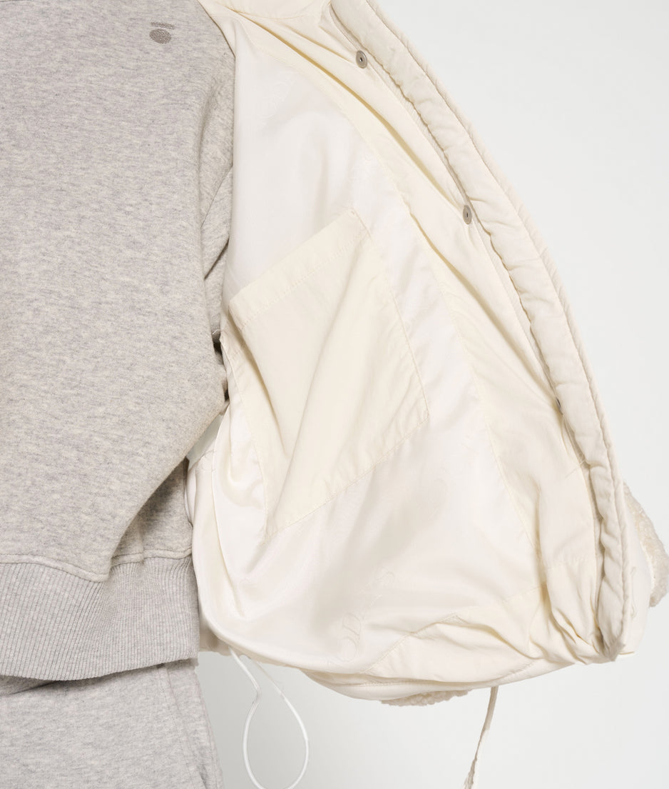 short puffer jacket | light natural