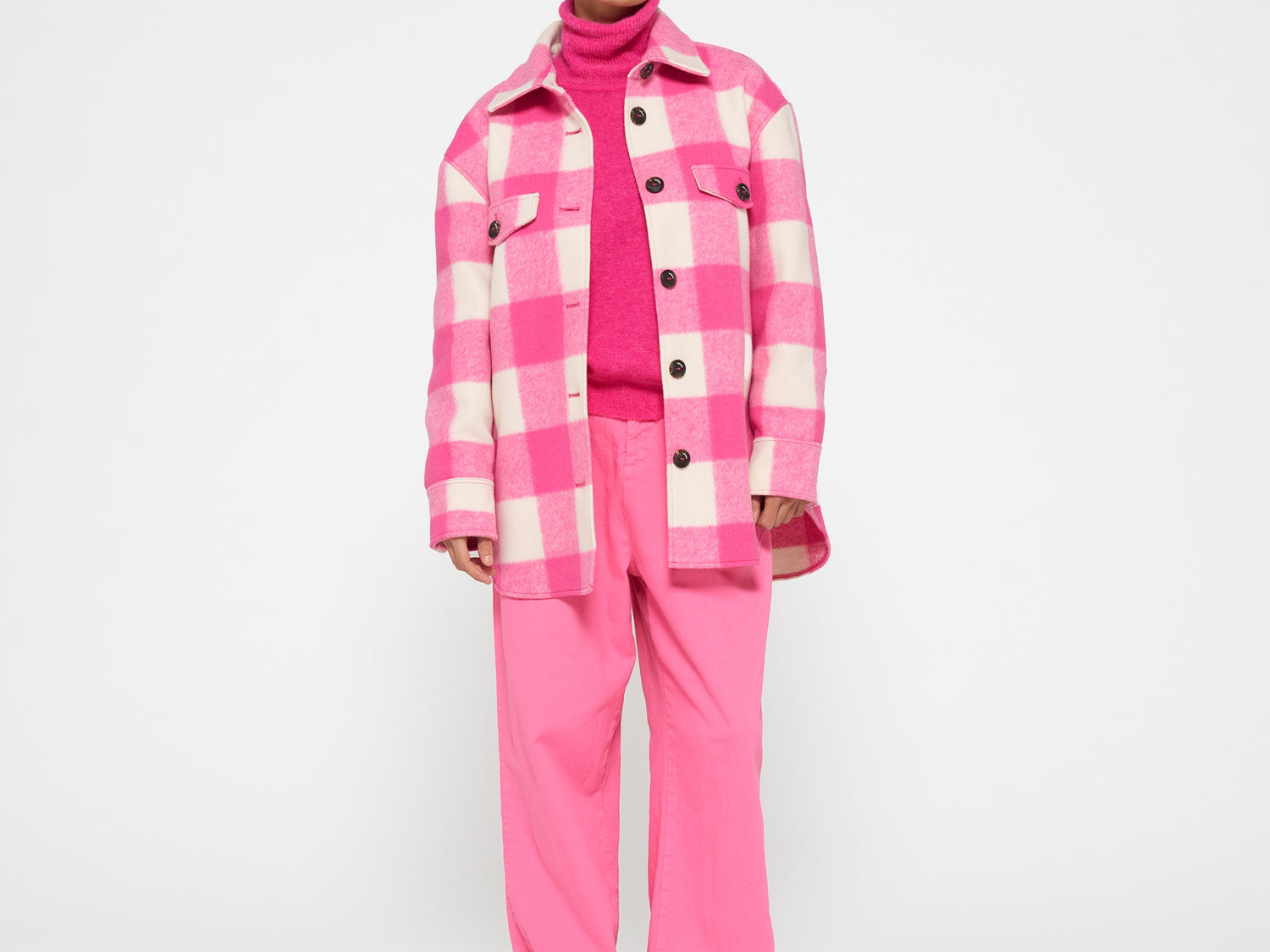 jacket check | bright pink