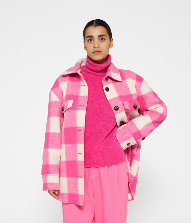 jacket check | bright pink