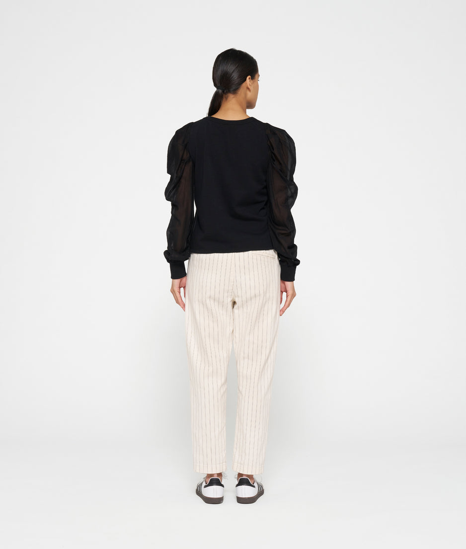 soft sweater puff sleeve | black