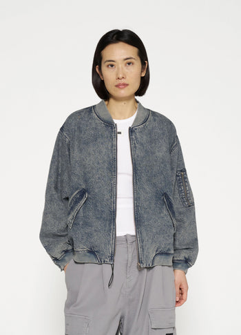 bomber jacket denim | blue denim