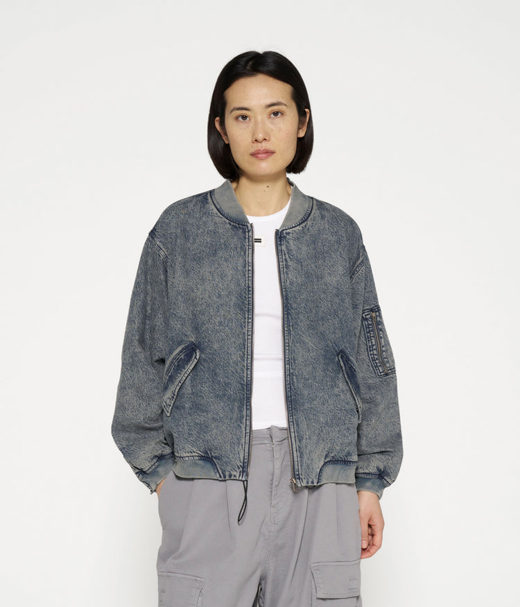 bomber jacket denim | blue denim