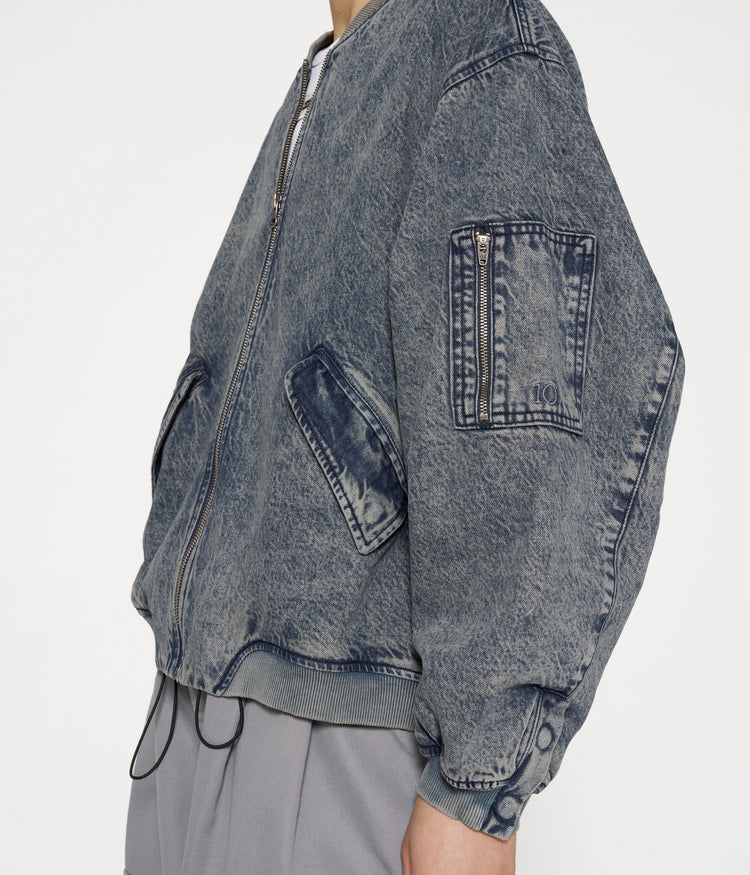 bomber jacket denim | blue denim