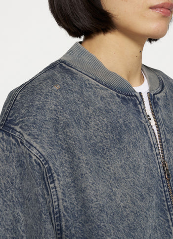 bomber jacket denim | blue denim