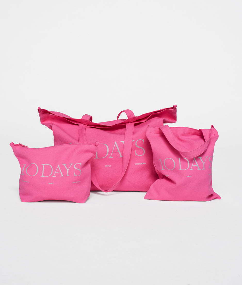 canvas 10DAYS mini shopper | bright pink