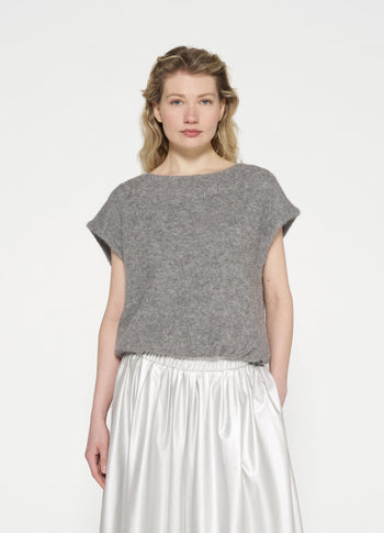 balloon knit sleeveless | grey melee