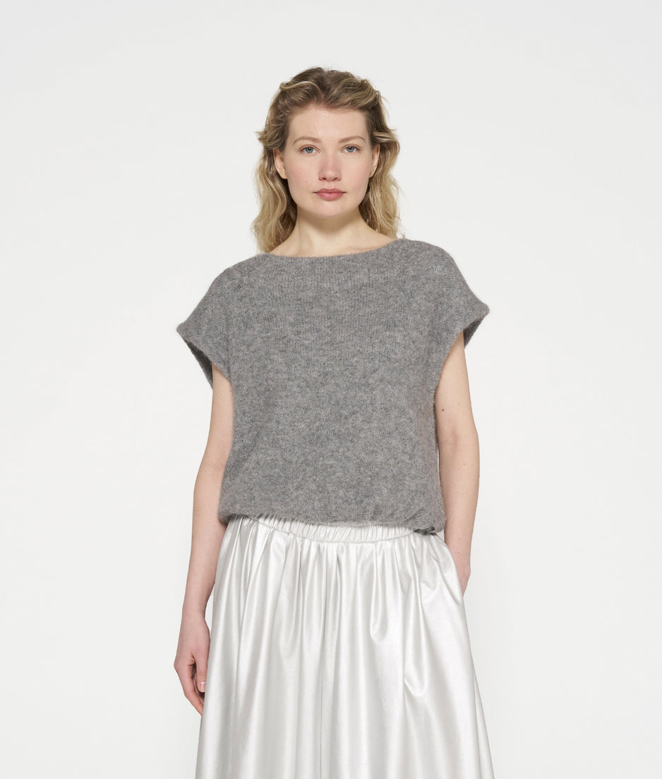 balloon knit sleeveless | grey melee