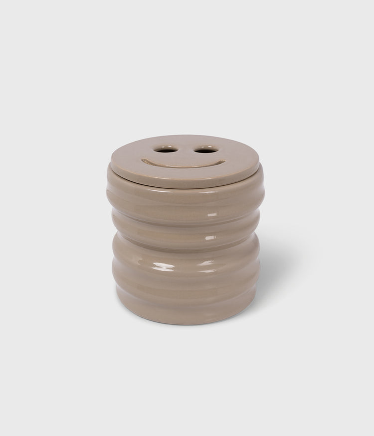 scented candle + happy lid stone | multicolor