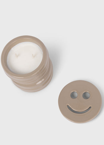 scented candle + happy lid stone | multicolor