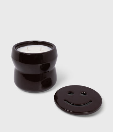 scented candle + happy lid aubergine | multicolor